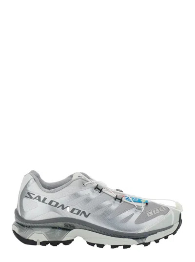 SALOMON 'XT-6 S/LAB' SILVER SNEAKERS WITH DRAWSTRING IN MESH AND TECH FABRIC