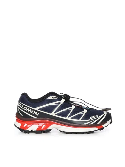 Salomon Xt-6 Blue Sneaker With Logo Applied On The Tongue And Chunky Sole In Fabric Unisex In Multi