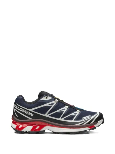 Salomon Xt-6 Blue Sneaker With Logo Applied On The Tongue And Chunky Sole In Fabric Unisex In Multi