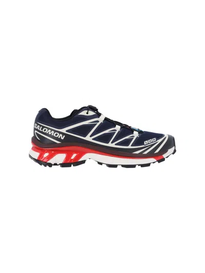 Salomon Xt-6 Blue Sneaker With Logo Applied On The Tongue And Chunky Sole In Fabric Unisex In Multi