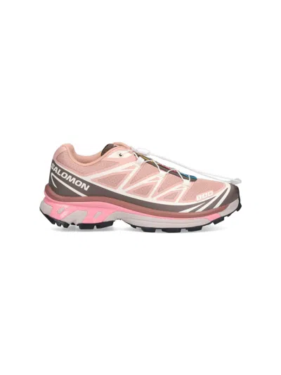 Salomon 'xt-6' Pink Sneaker With Logo Applied On The Tongue And Chunky Sole