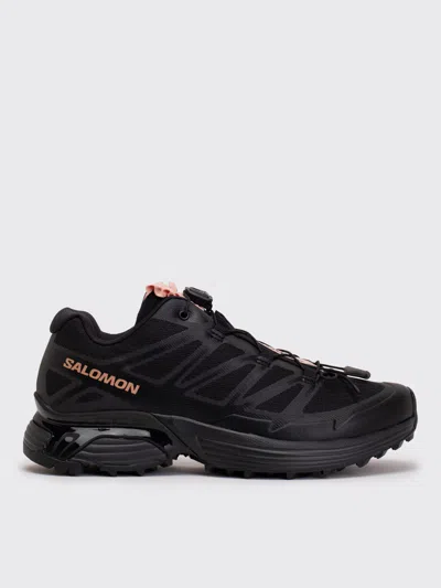 Salomon Xt-pathway 2 Ruffled Satin And Rubber-trimmed Mesh Sneakers In Black