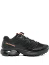 Salomon Xt-pathway 2 Panelled Satin And Mesh Sneakers In Black