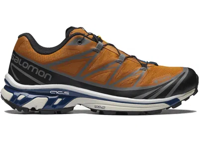 Pre-owned Salomon Xt6 Goretex Utility Navy Sneakers In Marmalade/black/navy Blue Peony