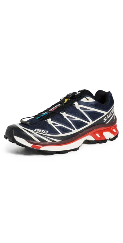 Salomon White Mesh Vibrant Midsole Sneakers In Animal Print