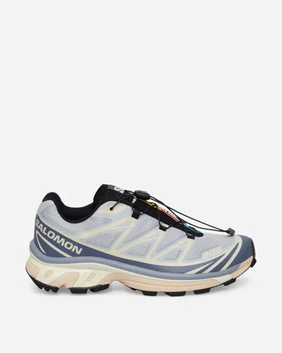 Salomon Pearl Blue Xt-6 Technical Mesh Sneakers In Gray