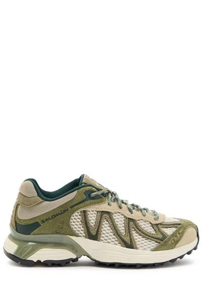 Salomon Xt-whisper Embroidery Panelled Mesh-knit Sneakers In Green