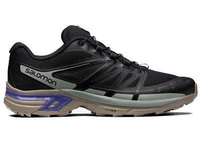Pre-owned Salomon Xtwings 2 Khaki Aqua Grey Purple Sneakers In Black/vintage Khaki/aqua Gray In Multi