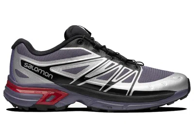 Pre-owned Salomon Xtwings 2 Silver Sneakers In Cadet/black/biking Red