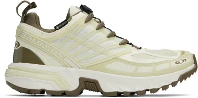 Salomon Yellow & Khaki Acs Pro Gore-tex Sneakers In Vanilla Ice / Green