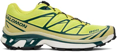 Salomon Yellow Xt-6 Sneakers In Sunny Lime/southern