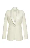 Salon 1884 Azienda Satin Tuxedo Jacket In White