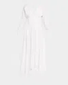 Salon 1884 Camicia Stripe Cotton Popline Dress In White Stripe