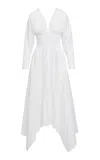 Salon 1884 Camicia Stripe Cotton Popline Dress In White