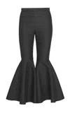Salon 1884 Catullo Cotton Silk Flared Pants In Black