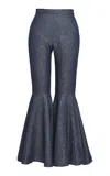 Salon 1884 Catullo Twill Flared Pants In Navy