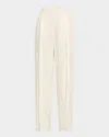 Salon 1884 Cecily Double-pleated Wide-leg Wool Pants In Perla Lurex Stripe