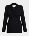 Salon 1884 Cocteau Double-breasted Bustier Blazer In Black