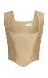 Salon 1884 Friuli Cotton Silk Bustier In Tan