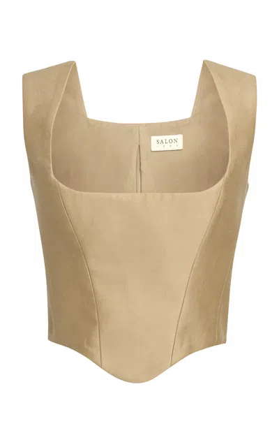Salon 1884 Friuli Cotton Silk Bustier In Tan