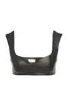 Salon 1884 Gianna Lambskin Bra Top In Black