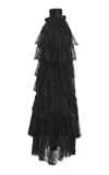 Salon 1884 Iacomo Ruffled Lace Dress In Black