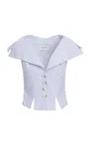 Salon 1884 Jacopo Seersucker Sailor Top In Stripe