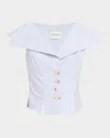 Salon 1884 Jacopo Seersucker Sailor Top In Stripe