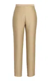 Salon 1884 Laconi Cotton-silk Capri Pants In Tan