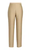Salon 1884 Laconi Cotton-silk Capri Pants In Tan