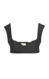Salon 1884 Livio Cotton-silk Bra Top In Black