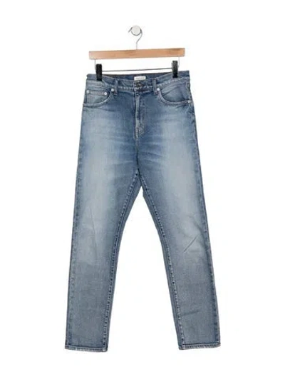 Pre-owned Salon 1884 Mid-rise Straight Leg Jeans In Blue