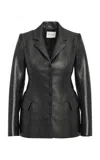 Salon 1884 Morelli Soft Lambskin Bar Jacket In Black