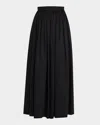 Salon 1884 Renzo Wide-legged Cotton Poplin Pants In Black
