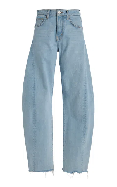 Salon 1884 Rocco Curved Stretch High-rise Straight-leg Jeans In Light Blue