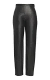 Salon 1884 Rossi Soft Lambskin Capris In Black