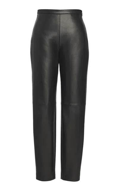 Salon 1884 Rossi Soft Lambskin Capris In Black