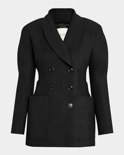 Salon 1884 Simone Double-breasted Blazer Jacket In Black