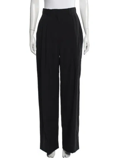 Pre-owned Salon 1884 Virgin Wool Wide Leg Pants In Black