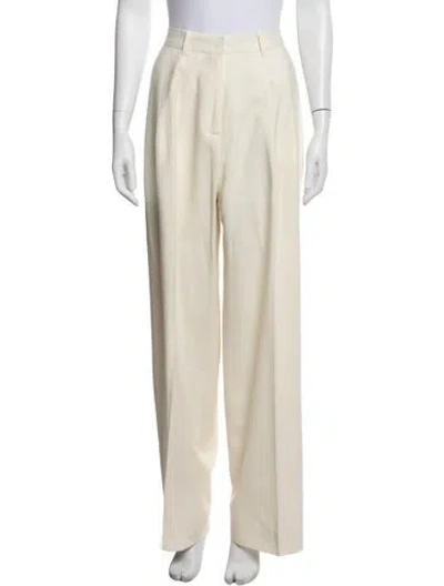 Pre-owned Salon 1884 Wool Wide Leg Pants In Neutrals