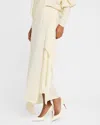 Salon 1884 Zadie Drape Slit Midi Skirt In Cream