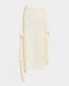Salon 1884 Zadie Drape Slit Midi Skirt In White