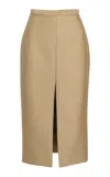 Salon 1884 Zorzi Cotton Silk Pencil Skirt In Tan