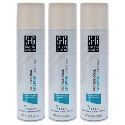 Salon Grafix Shaping Hair Spray - Super Hold Unscented By  For Unisex - 10 oz Hair Spray - Pack Of 3 In White