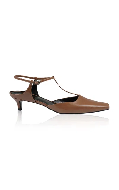 Salondeju Vintage Square T-strap Heel In Brown