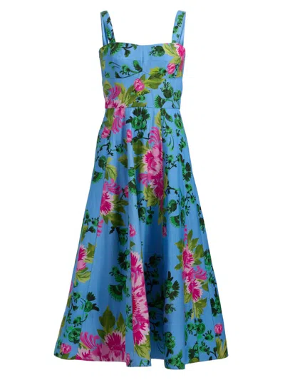 Saloni Women's Sabrina Floral A-line Midi-dress
