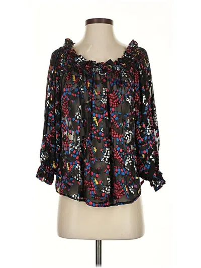 Pre-owned Saloni 3/4 Sleeve Blouse In Black