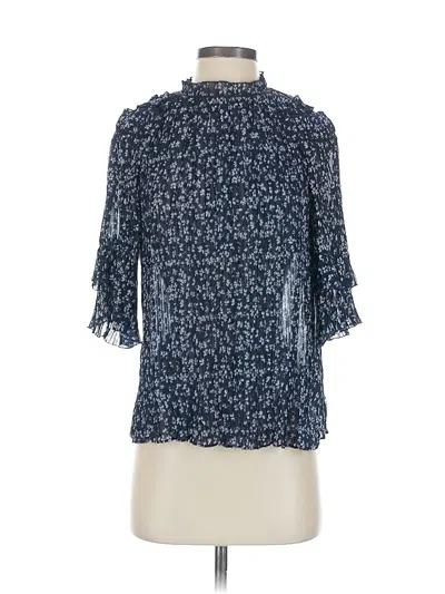 Pre-owned Saloni 3/4 Sleeve Blouse In Blue
