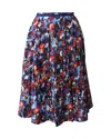 Saloni Abstract Print Midi Skirt In Multicolor Cotton In Multi