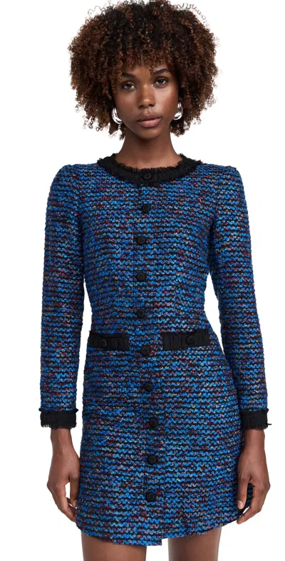 Saloni Alicia Dress Blue Multi/black